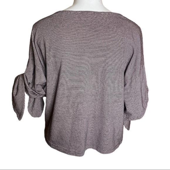 Ella Moss Erica Stripe Tie Sleeve Top Style #: 30046042 Size Small - Picture 7 of 8